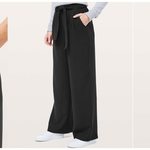 Lululemon Noir Pant Black High-Rise Wide Leg Women’s Size 4 B182 - Picture 1 of 8